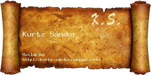 Kurtz Sándor névjegykártya